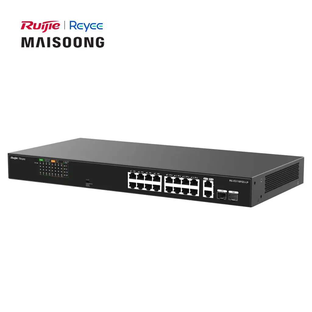 RG-ES118FGS-LP 1 RG-ES118FGS-LP, 16-Port 10/100 Mbps with 2-Port Gigabit Unmanaged PoE Switch