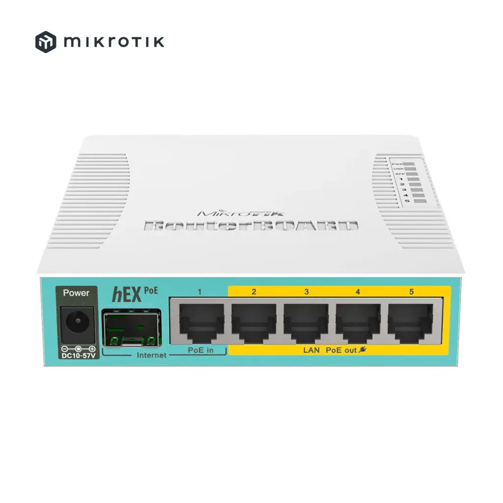 hEX PoE 1 MikroTik hEX PoE Gigabit PoE Router RB960PGS 5 Ports USB SFP
